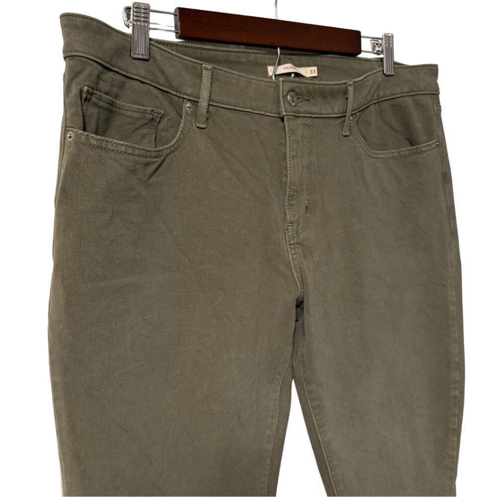 Levi’s 711 Skinny Jeans Women’s Size 33 Mid Rise Stretch Denim - Green - Picture 2 of 6